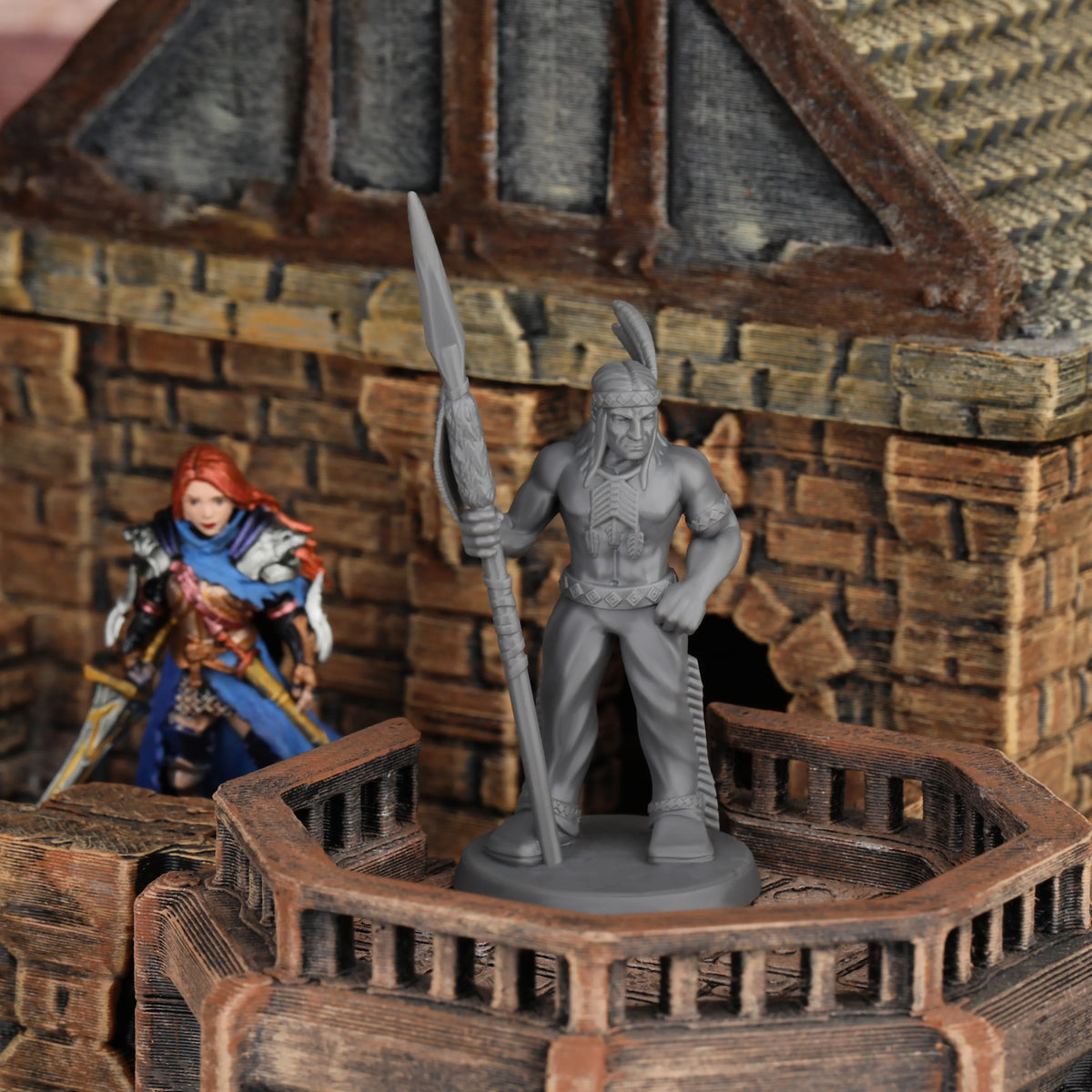 Miniatura di guerriero indiano da 25mm per giochi di ruolo TTRPG, figura da collezione per appassionati di giochi da tavolo.