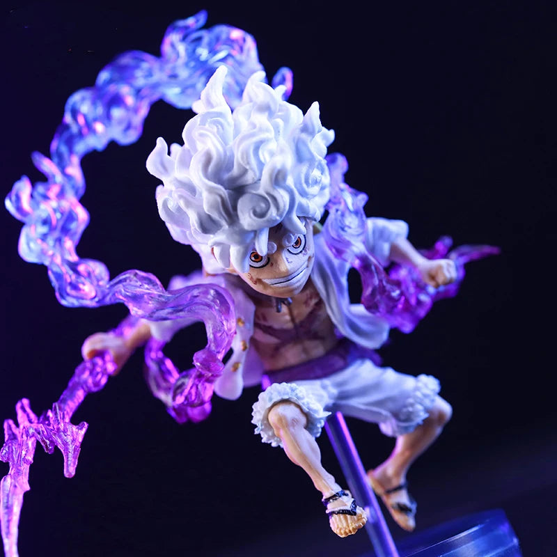 Figura d'azione Luffy Gear 5 Sun God Nika di 10cm, personaggio anime One Piece in PVC, collezione di figurine da bambino
