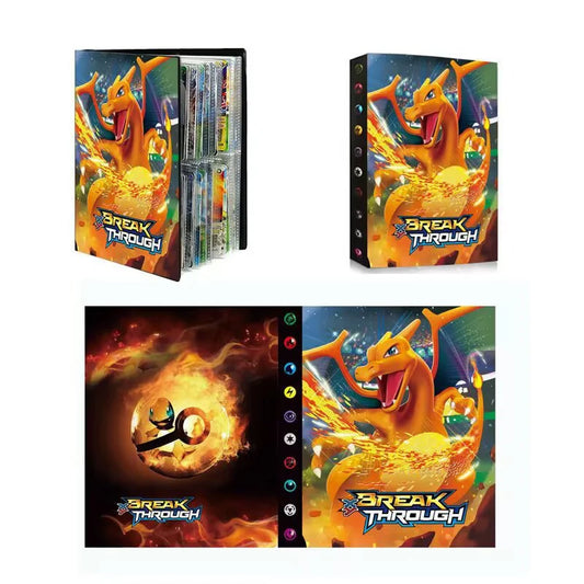 Album per carte Pokémon Otaku Family, con Charizard VMAX GX EX, raccoglitore collezione per bambini, organizer di carte da gioco.