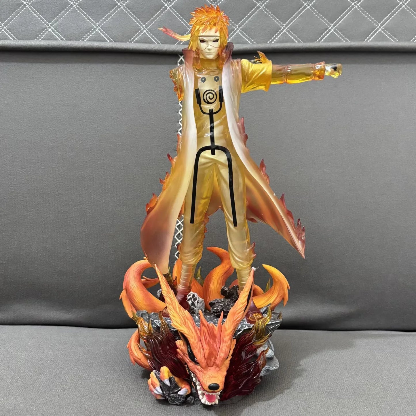 Figura d'azione Naruto Uzumaki padre e figlio in PVC, edizione limitata, alta 31 cm, dettagliata e colorata.