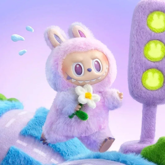 Labubu POP MART THE MONSTERS Big into Energy Series, figura di peluche colorata e dettagliata, perfetta per collezionisti e appassionati.