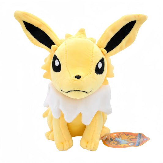 Set completo di peluche Pokémon Eevee e famiglia, include Sylveon, Umbreon, Vaporeon, Flareon e Pikachu, morbidi e colorati.