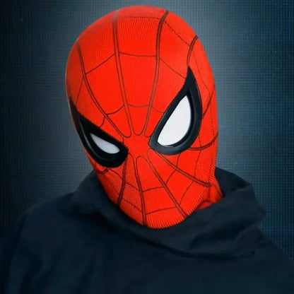 Maschera di Spiderman in spandex con occhi mobili, maschera cosplay di Peter Parker, ideale per Halloween e costumi cosplay.