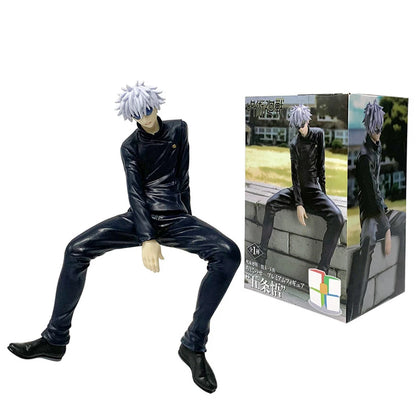 Figura d'azione Satoru Gojo di Jujutsu Kaisen, statuetta PVC di 13,5 cm, con personaggi Geto Suguru, in posa dettagliata.