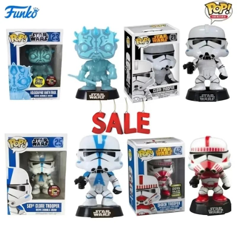 Funko POP Star Wars Clone Trooper 501st, Boba Fett, Holographic Darth Maul, figure da collezione Otaku Family Store Online
