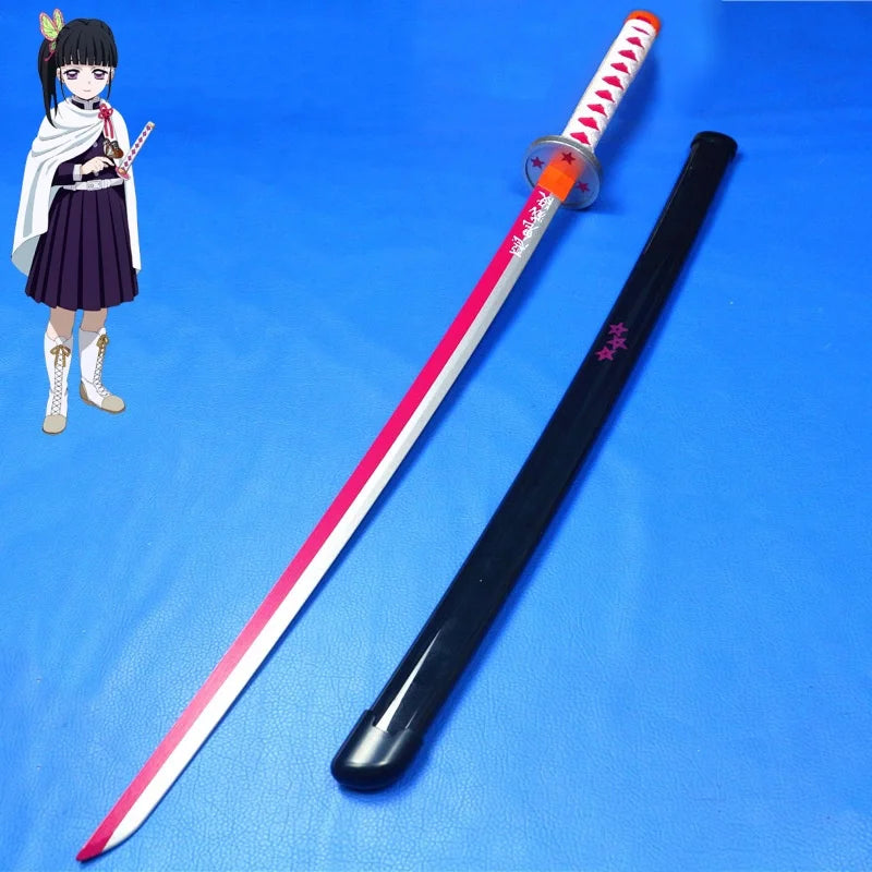 Katana da cosplay Demon Slayer, lama da ninja anime lunga 41 pollici, dettaglio realistico, manico nero e lama affilata
