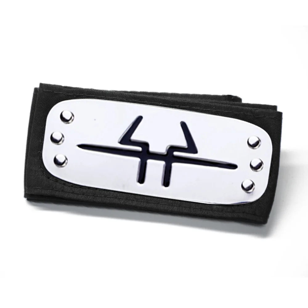 Copricapo Naruto cosplay con fascia fronte Hitai-ate, accessorio ninja per cosplay manga, fantasia e costume ispirato a Naruto.