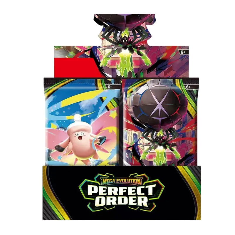 Booster box di carte Pokémon TCG Mega Evolution, Phantasmal Flames e Ascended Heroes, 4 confezioni da 36 bustine ciascuna.