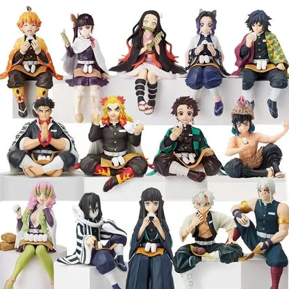 Figura d'azione Demon Slayer Anime con Tanjirou, Tomioka Giyuu, Zenitsu e Nezuko, personaggi della serie anime.