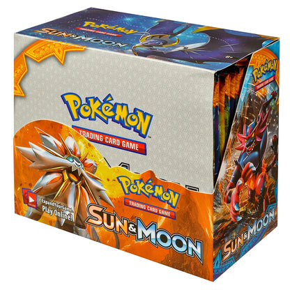 Scatola di carte Pokémon TCG Evolutions con 36 pacchetti, totale 360 carte, confezione con disegni di Pokémon e dettagli del gioco