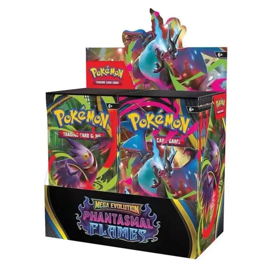Booster box di carte Black Bolt TCG Otaku Family Store con 360 carte in inglese, tema megaevoluzione e fiamme fantasma, confezione MISTI