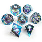 Set di dadi in resina liquida con bordi affilati, gadget della collezione RPG Otaku Family Store Online