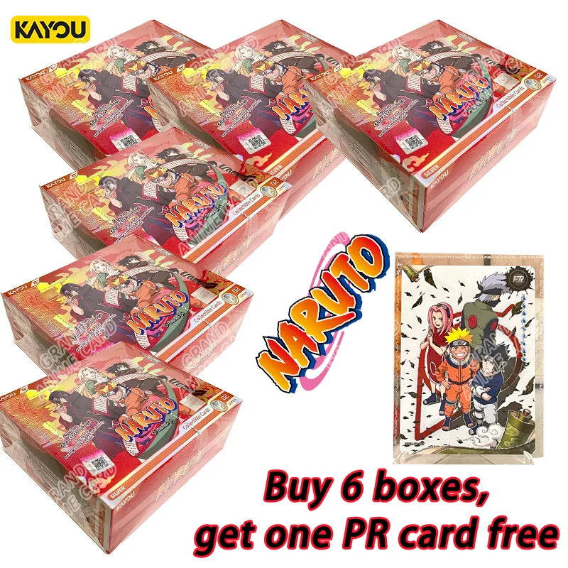 Scatola di carte Naruto KAYOU Collection Booster Box versione globale, con immagini dei personaggi Naruto e simboli della serie.