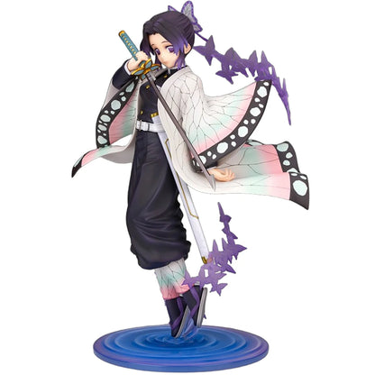 Figura d'azione di 15cm di Demon Slayer con Kochou Shinobu e Nezuko, personaggi di Kimetsu no Yaiba, in posa in piedi.
