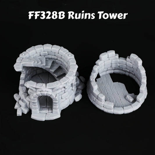 Set di miniature RPG con case e torre in miniatura per giochi di ruolo, dettagli realistici per tavoli fantasy, regalo di gioco.