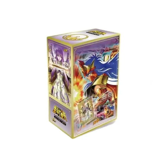 Carte della collezione KAYOU Saint Seiya Manga Version Contract Pack Vol.1 con disegni dei personaggi, aperte su un tavolo.