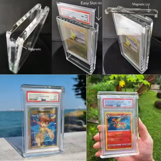 Casella di visualizzazione magnetica in acrilico per carte da collezione, protezione per card Slab Graduate CGC e BGS, Otaku Family Store.