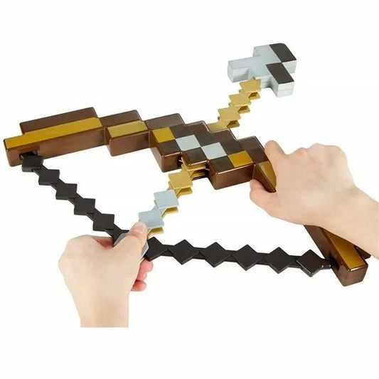 Fucile giocattolo arcieria Minecraftion per bambini, cosplay, in plastica colorata con frecce, ideale per feste e giochi divertenti