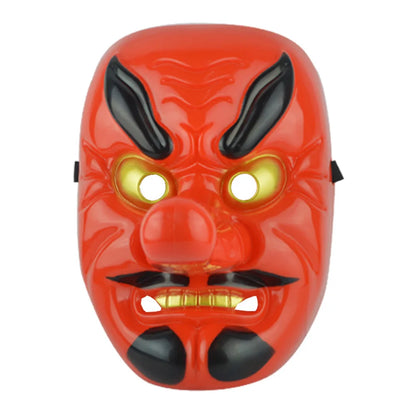 Maschera tradizionale giapponese in plastica Tengu rosso, maschera da samurai cosplay, perfetta per feste e masquerade.