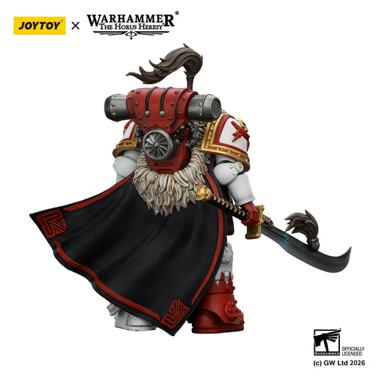 Figura d'azione Warhammer JOYTOY "The Horus Heresy" White Scars Qin Xa Hibou Khan Contemptor Dreadnought, dettagliata e dinamica