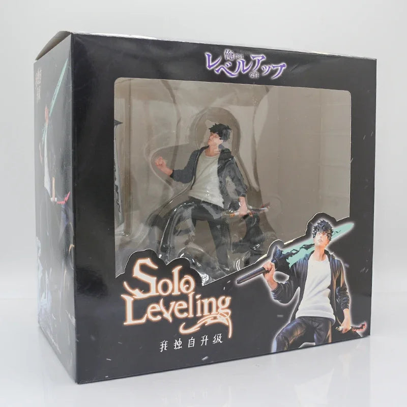 Action figure di Sung Jinwoo 20cm da Solo Leveling, modello da collezione di Otaku Family Store, con dettagli realistici e dinamici
