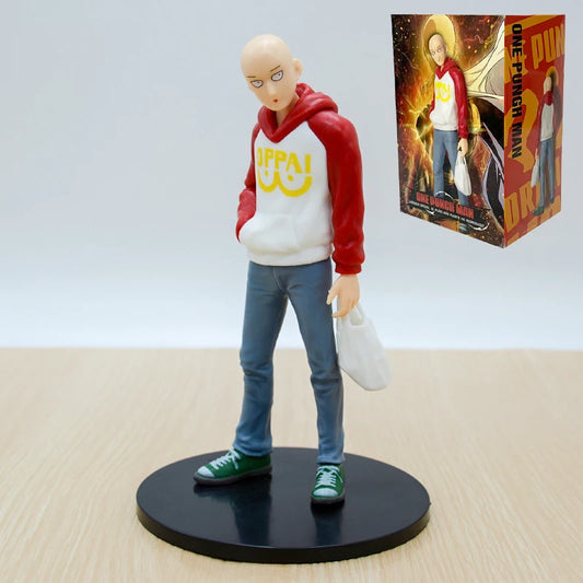 Action figure di Saitama Caped Baldy e altri personaggi One Punch Man, figure anime dettagliata e colorata, Otaku Family Store.