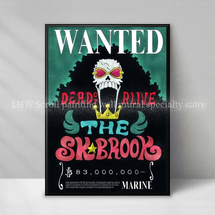 Figura da collezione One Piece Anime Wanted Notice Giallo, decorazione murale in stile action figure, Otaku Family Store Online