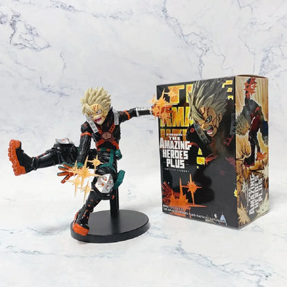 Action figure di Bakugou Katsuki da 22cm, personaggio di My Hero Academia, statua decorativa in PVC, oggetto da collezione.