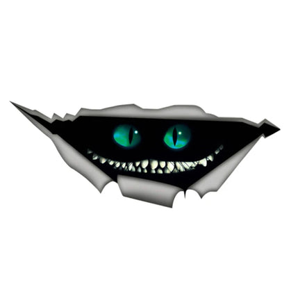Adesivo decorativo di gatto Cheshire in stile 3D con effetto graffiato, perfetto per auto e finestre, di Otaku Family Store.