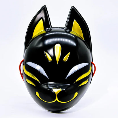 Maschera leggera da cosplay con faccia di volpe, copricapo animale per costumi di Halloween, accessorio di Otaku Family Store.