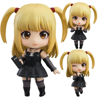 Figura d'azione anime Death Note di 10 cm con dettagli realistici, raffigurante Amane Misa, Yagami Light e L in PVC.