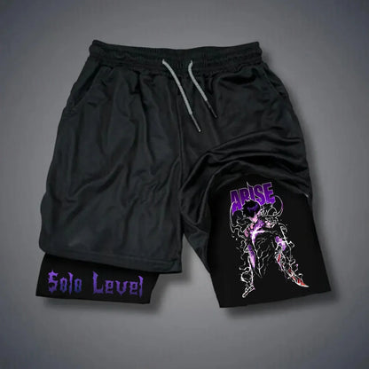 Gadget short ufficiali Solo Leveling Y2K summer streetwear, design colorato con logo Otaku Family Store Online, stile estivo e casual
