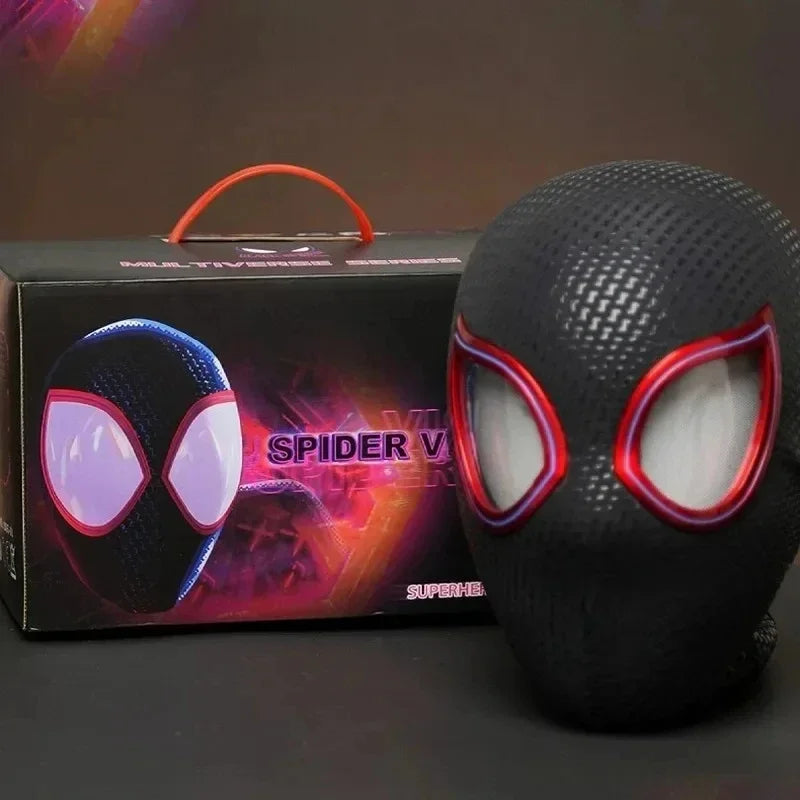 Maschera di Spiderman con occhi mobili, costume cosplay di Spandex, ideale per Halloween e cosplay di Peter Parker.