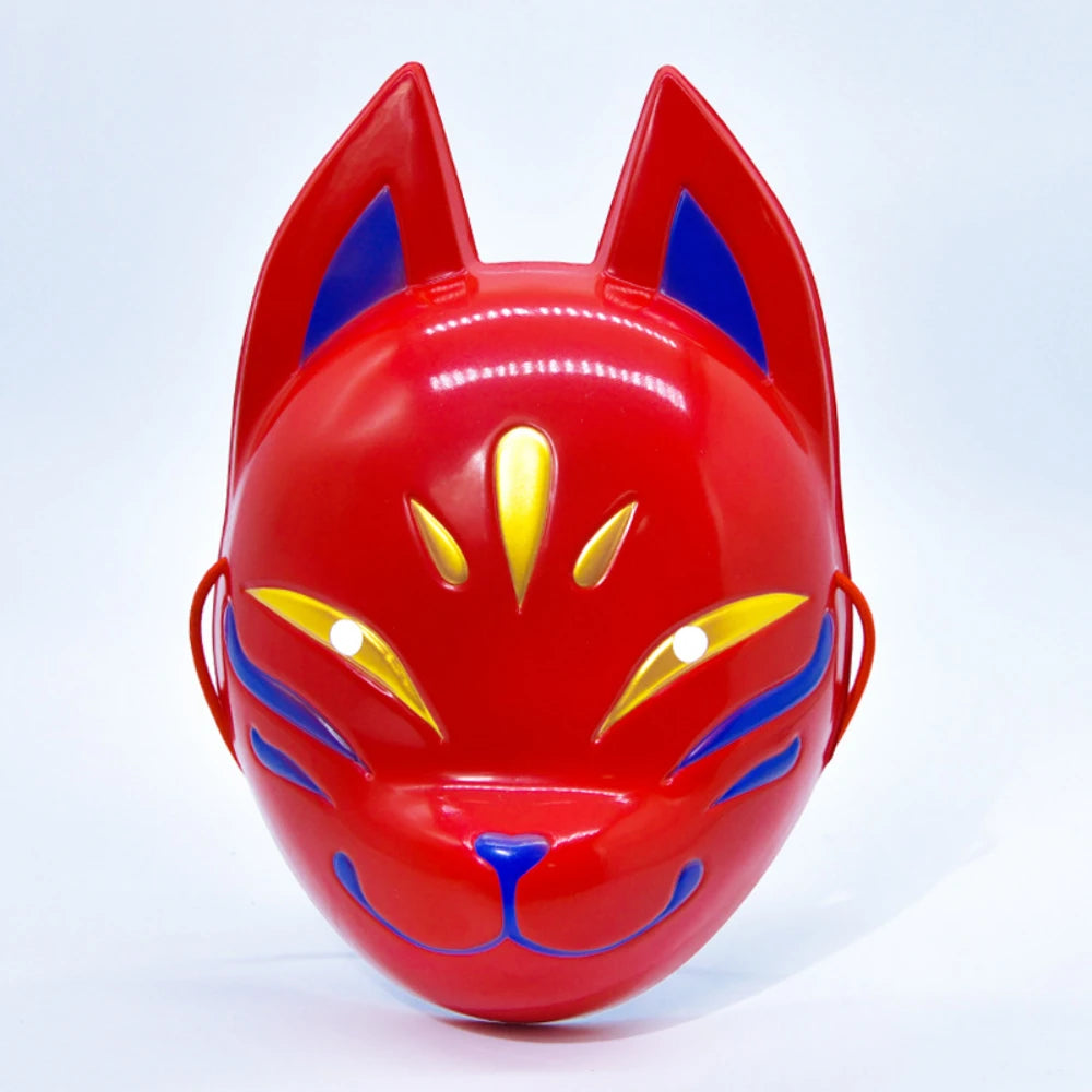 Maschera leggera da cosplay di volpe, copertura viso animale con accessorio per Halloween, con dettagli realistici e morbidi materiali