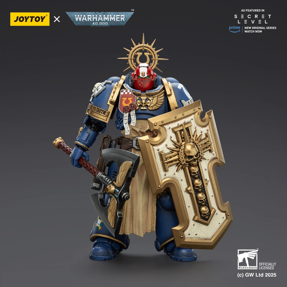 Figura d'azione Ultramarine Warhammer 40K Guilliman Titus Metaurus Chaplain Biologis Calgar Varus MKIII, dettagliata e alta qualità.