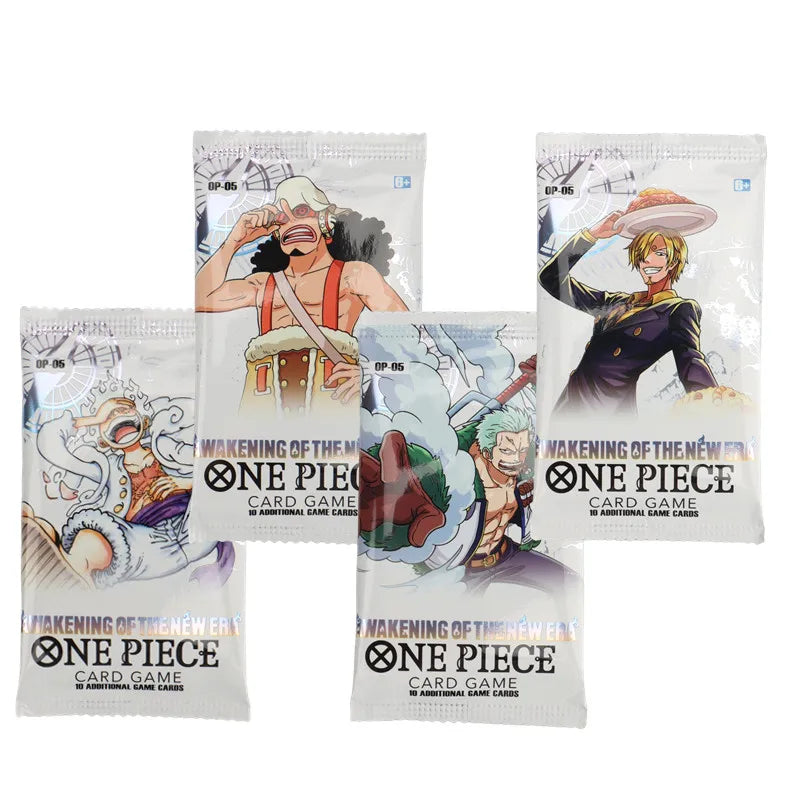 Carte della collezione One Piece OP-05 con Luffy, Zoro e Shanks, set di 40 carte da Otaku Family Store.