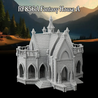 Miniatura di casa fantasy per giochi di ruolo tabletop, set terrain compatibile con vari sistemi TTRPG, di Otaku Family Store Online.