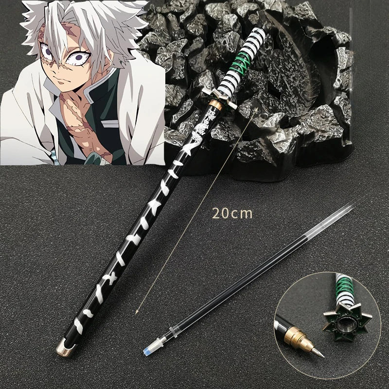 Penna gel Demon Slayer di Otaku Family Store, stile anime giapponese, con refillo nero da 0.5mm e design da spada cosplay.
