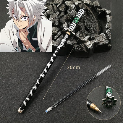 Penna gel modello Demon Slayer con stile anime giapponese, ricarica 0,5mm, design cosplay, perfetta come regalo per studenti e appassionati