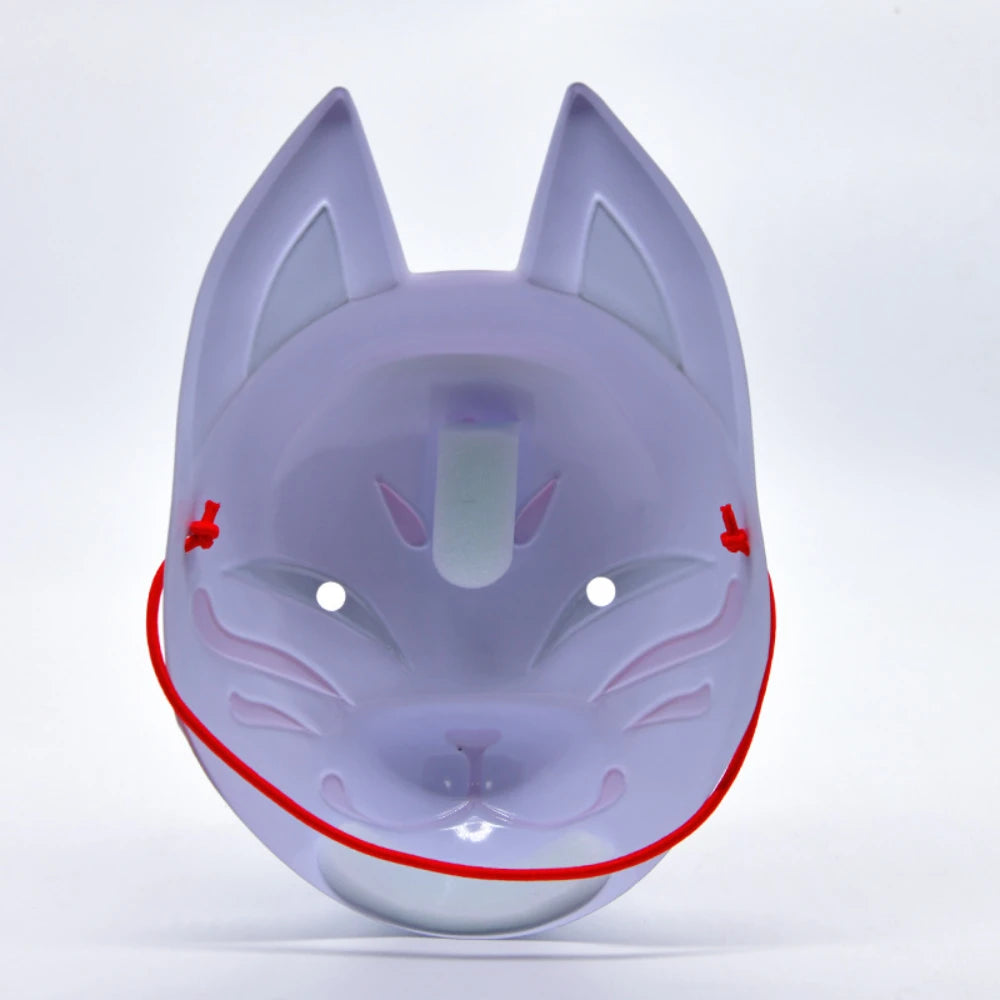 Maschera leggera con faccia di volpe per cosplay, copricapo animale, accessorio per Halloween, originale e dettagliata.