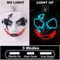 Maschera cosplay luminosa Shuffle Dance di Otaku Family Store, maschera diavolo con effetti glowing per Halloween e eventi horror.