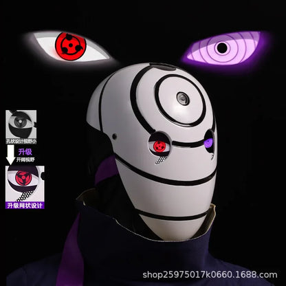 Maschera cosplay Uchiha Obito Sharingan Akatsuki di Otaku Family Store, dettagliata e realistica per Naruto.