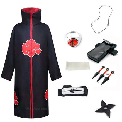 Costume cosplay HATAKE KAKASHI dal manga Naruto, dettagliato abito ninja con mantello e fasce per cosplay di Otaku Family Store.