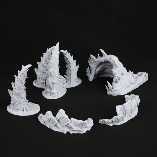 Set di terrain in miniatura fantascientifico alieno con nido di Zerg, per giochi di ruolo e tabletop, di Otaku Family Store Online