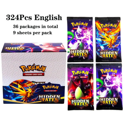 Lotto di 36 bustine di carte Pokémon TCG Otaku Family Store Online, 324 carte in lingua inglese, display box per collezionisti.