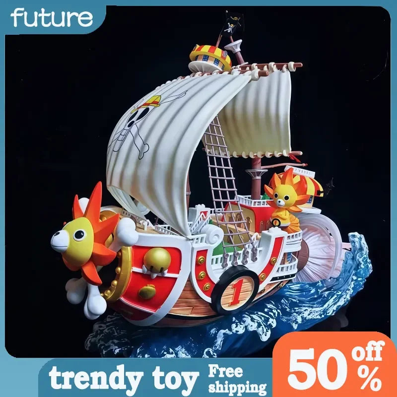 Figura d'azione One Piece Thousand Sunny Ship Wano Country, decor da scrivania per fan anime, statuetta da collezione Otaku Family Store