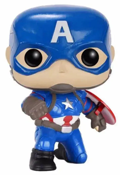 Funko Pop di Captain America da The Avengers: Civil War, figura da collezione in stile cartone animato.