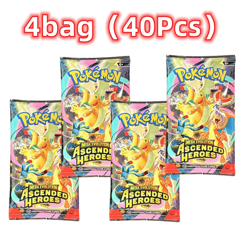 Set di 4 scatole di carte Pokémon TCG Booster Box Mega Evolution, Phantasmal Flames, Ascended Heroes, edizione inglese.