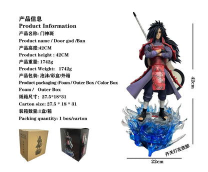 Figura d'azione Uchiha Madara Naruto, statua in PVC illuminata, decorazione da scrivania, regalo per fan anime e manga.