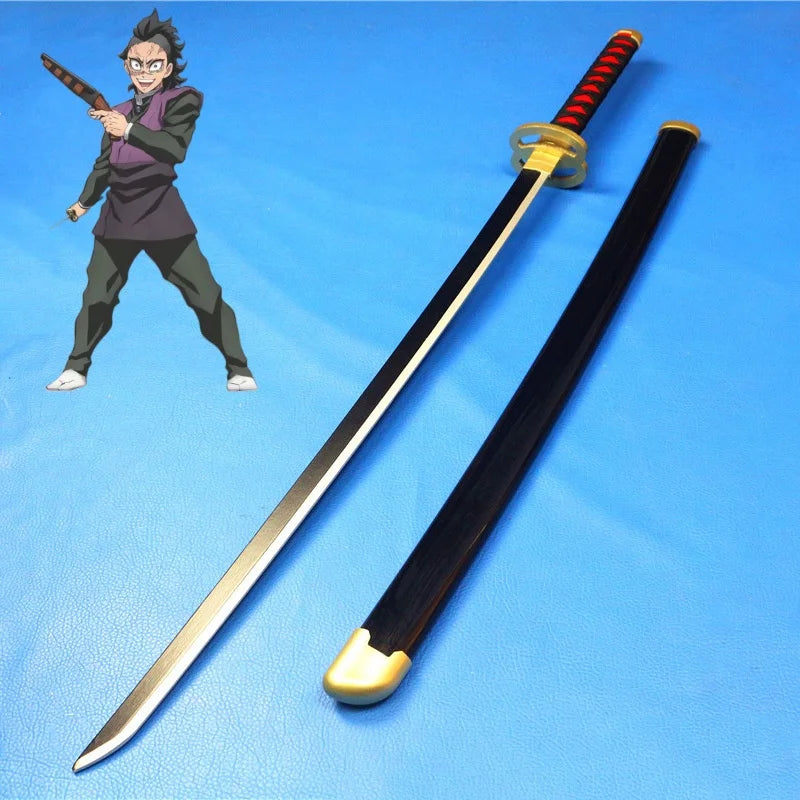 Spada cosplay Demon Slayer Katana da 41 pollici in stile ninja, dettagliata e decorativa, ideale per costumi anime e cosplay.